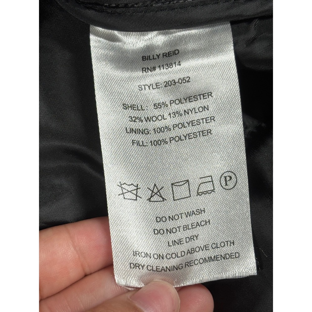 Billy Reid Mens Grey Herringbone Quilted Wool Blend Snap Front Shirt Jacket S - Picture 3 of 9